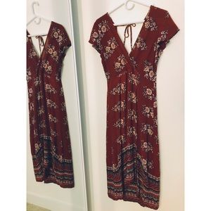 Floral Split Wrap Dress